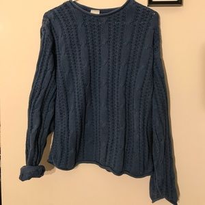 Blue knitted sweater